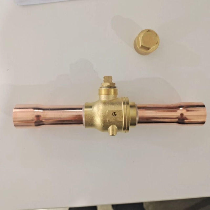 Brass 3/8 Refrigeration Ball Valve Ajuste de precisão DN4 Valve Two Handles For 0~4.5 MPa
