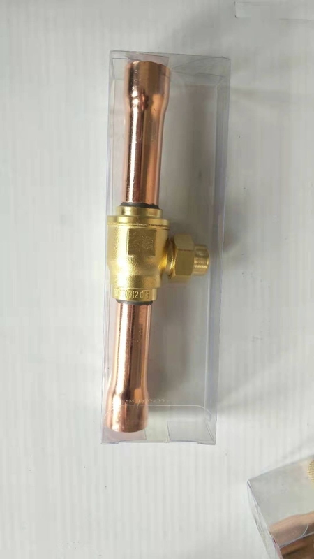 Válvula de esfera de refrigeração 1/4 polida para resfriamento Válvula de latão tipo recto